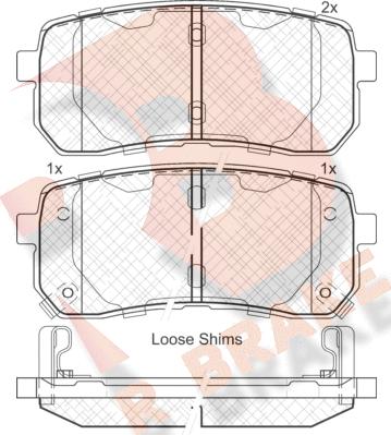 R Brake RB1839 - Kit pastiglie freno, Freno a disco autozon.pro