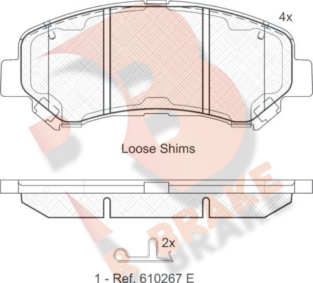 R Brake RB1834 - Kit pastiglie freno, Freno a disco autozon.pro