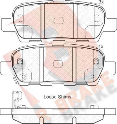 R Brake RB1838 - Kit pastiglie freno, Freno a disco autozon.pro