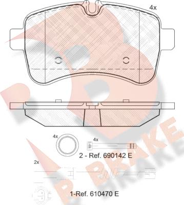 R Brake RB1837-203 - Kit pastiglie freno, Freno a disco autozon.pro