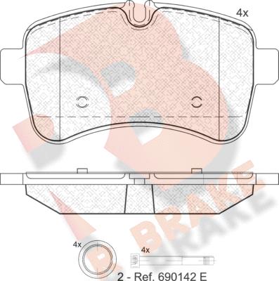 R Brake RB1837 - Kit pastiglie freno, Freno a disco autozon.pro