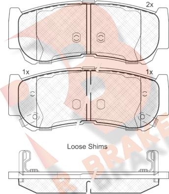 R Brake RB1829 - Kit pastiglie freno, Freno a disco autozon.pro