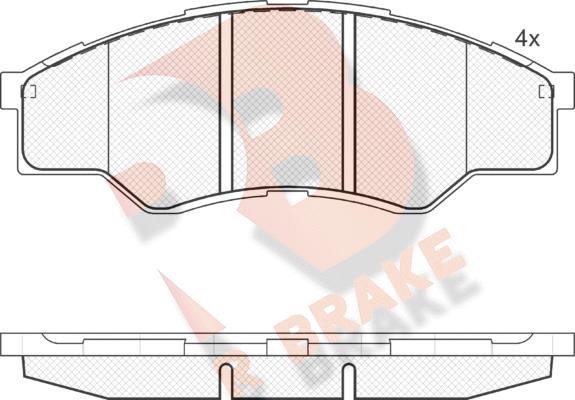 R Brake RB1824 - Kit pastiglie freno, Freno a disco autozon.pro