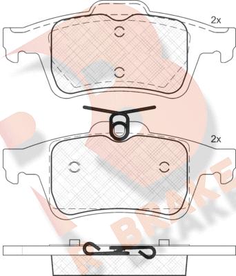 R Brake RB1825 - Kit pastiglie freno, Freno a disco autozon.pro