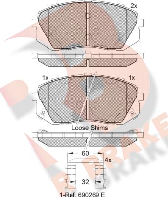 R Brake RB1826-201 - Kit pastiglie freno, Freno a disco autozon.pro