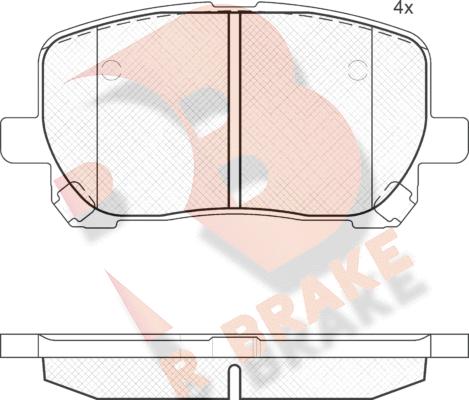 R Brake RB1820 - Kit pastiglie freno, Freno a disco autozon.pro