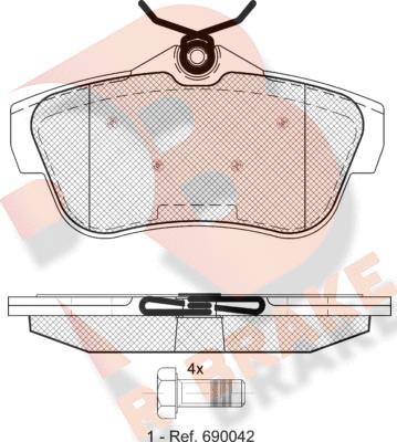 R Brake RB1823 - Kit pastiglie freno, Freno a disco autozon.pro