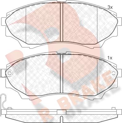 R Brake RB1822 - Kit pastiglie freno, Freno a disco autozon.pro