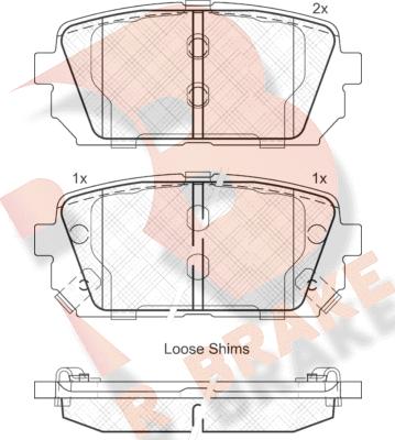 R Brake RB1827 - Kit pastiglie freno, Freno a disco autozon.pro