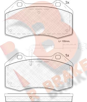 R Brake RB1879 - Kit pastiglie freno, Freno a disco autozon.pro