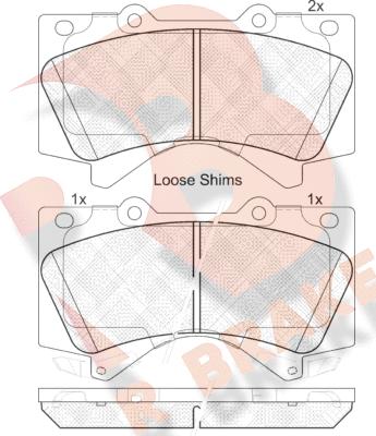 R Brake RB1874 - Kit pastiglie freno, Freno a disco autozon.pro