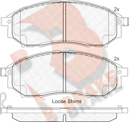 R Brake RB1876 - Kit pastiglie freno, Freno a disco autozon.pro