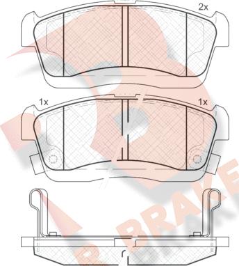 R Brake RB1872 - Kit pastiglie freno, Freno a disco autozon.pro