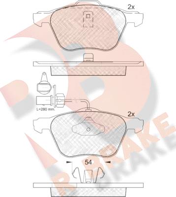 R Brake RB1395 - Kit pastiglie freno, Freno a disco autozon.pro