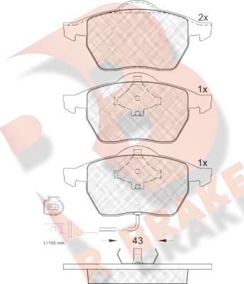 R Brake RB1396 - Kit pastiglie freno, Freno a disco autozon.pro