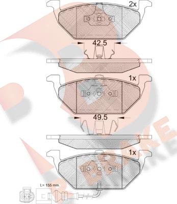 R Brake RB1349-071 - Kit pastiglie freno, Freno a disco autozon.pro