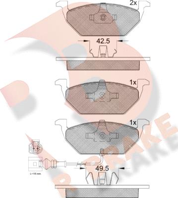 R Brake RB1349-396 - Kit pastiglie freno, Freno a disco autozon.pro