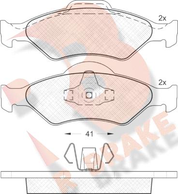 R Brake RB1344 - Kit pastiglie freno, Freno a disco autozon.pro