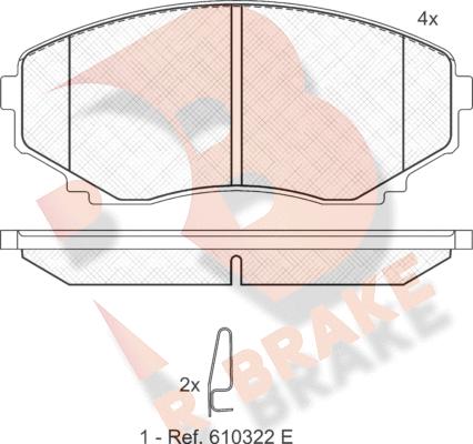 R Brake RB1345 - Kit pastiglie freno, Freno a disco autozon.pro