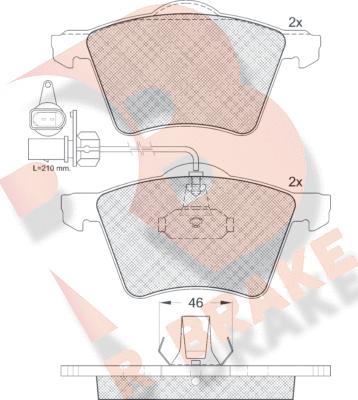 R Brake RB1350 - Kit pastiglie freno, Freno a disco autozon.pro