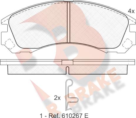 R Brake RB1358 - Kit pastiglie freno, Freno a disco autozon.pro