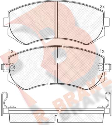 R Brake RB1300 - Kit pastiglie freno, Freno a disco autozon.pro