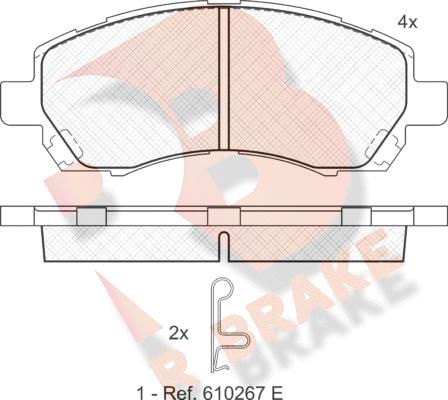 R Brake RB1318 - Kit pastiglie freno, Freno a disco autozon.pro