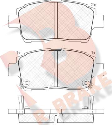 R Brake RB1386 - Kit pastiglie freno, Freno a disco autozon.pro