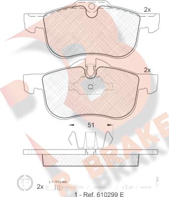 R Brake RB1335-203 - Kit pastiglie freno, Freno a disco autozon.pro