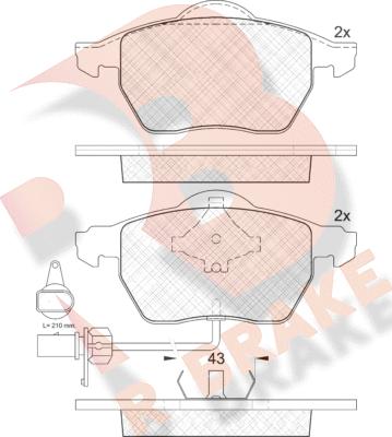 R Brake RB1331-203 - Kit pastiglie freno, Freno a disco autozon.pro