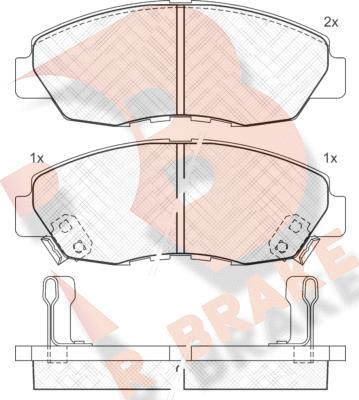 R Brake RB1329 - Kit pastiglie freno, Freno a disco autozon.pro