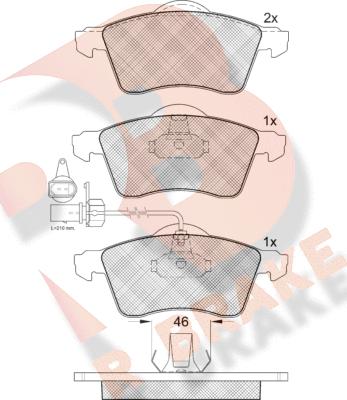 R Brake RB1320 - Kit pastiglie freno, Freno a disco autozon.pro