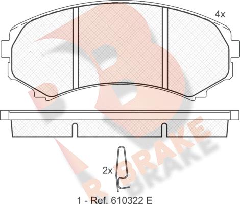 R Brake RB1374 - Kit pastiglie freno, Freno a disco autozon.pro