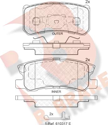 R Brake RB1375-202 - Kit pastiglie freno, Freno a disco autozon.pro