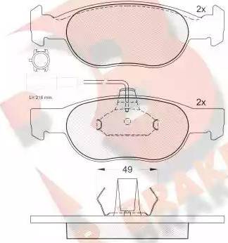 R Brake RB1376 - Kit pastiglie freno, Freno a disco autozon.pro