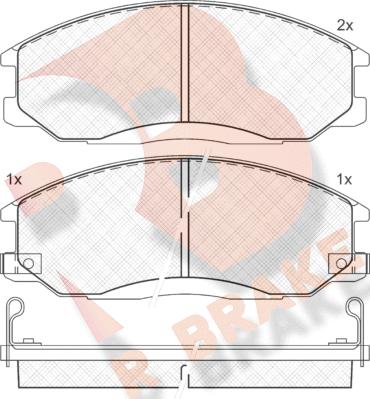 R Brake RB1372 - Kit pastiglie freno, Freno a disco autozon.pro