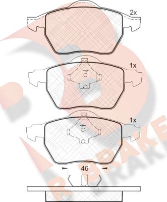 R Brake RB1294 - Kit pastiglie freno, Freno a disco autozon.pro