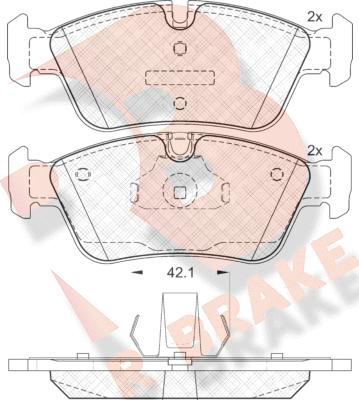 R Brake RB1295 - Kit pastiglie freno, Freno a disco autozon.pro