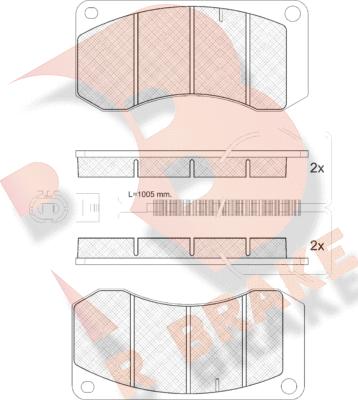 R Brake RB1244 - Kit pastiglie freno, Freno a disco autozon.pro