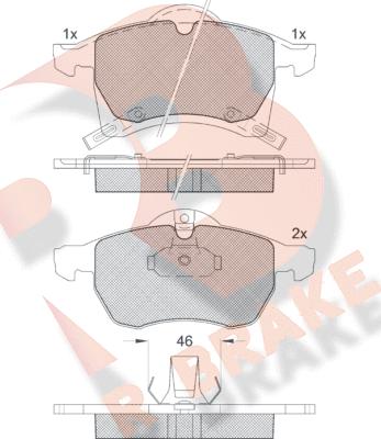 R Brake RB1248 - Kit pastiglie freno, Freno a disco autozon.pro