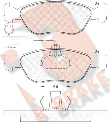 R Brake RB1243 - Kit pastiglie freno, Freno a disco autozon.pro