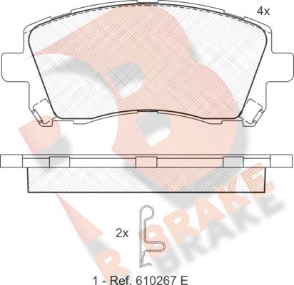 R Brake RB1247 - Kit pastiglie freno, Freno a disco autozon.pro