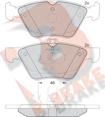 R Brake RB1259 - Kit pastiglie freno, Freno a disco autozon.pro