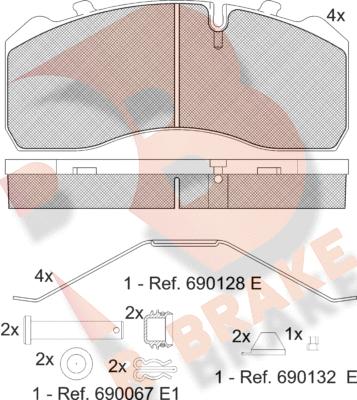 R Brake RB1254-066 - Kit pastiglie freno, Freno a disco autozon.pro