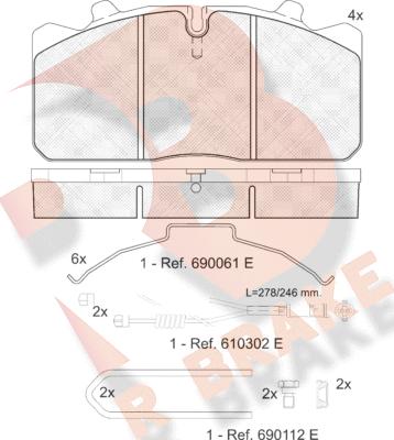 R Brake RB1253-120 - Kit pastiglie freno, Freno a disco autozon.pro