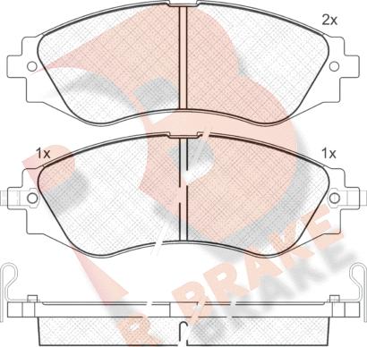 R Brake RB1260 - Kit pastiglie freno, Freno a disco autozon.pro