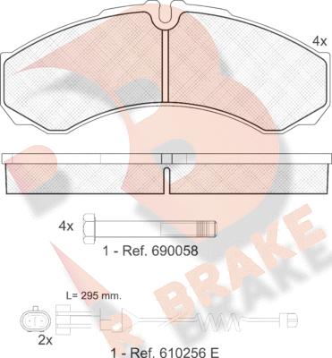 R Brake RB1208-117 - Kit pastiglie freno, Freno a disco autozon.pro