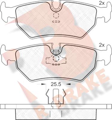 R Brake RB1214 - Kit pastiglie freno, Freno a disco autozon.pro