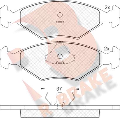 R Brake RB1215 - Kit pastiglie freno, Freno a disco autozon.pro