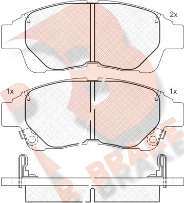 R Brake RB1210 - Kit pastiglie freno, Freno a disco autozon.pro